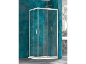 Угловая душевая кабина с раздвижной дверью