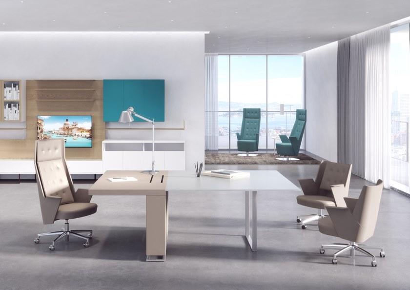 ESTEL GROUP Рабочий стол из дерева и кожи Deck sun-id-1481881 - Вид №1