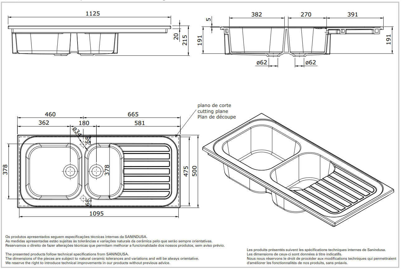 70710034 Подвесная раковина настенная прямоугольная Sanindusa Troia - Вид №2