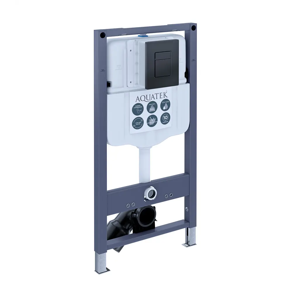 Комплект инсталляции Aquatek Pneumo N 49 с безободковым унитазом Moneron клавиша Aquatek Pnn-0000002 серая Pneumo N49 STLM-2070378 - Вид №3