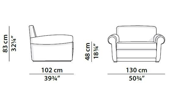 Кожаное кресло с подлокотниками Baxter MICKEY EXTRA ARCH-00088678 - Вид №3