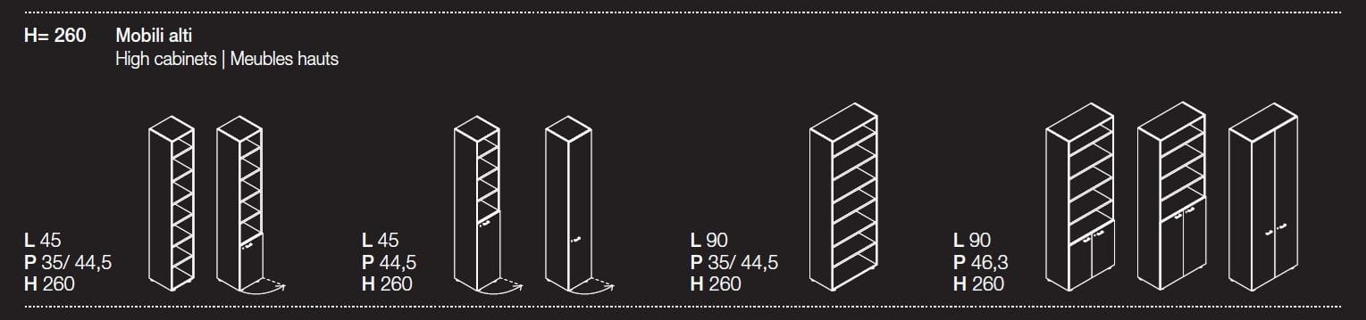 Модульный офисный книжный шкаф Las Mobili универсальные контейнеры Evo ARCH-00134712