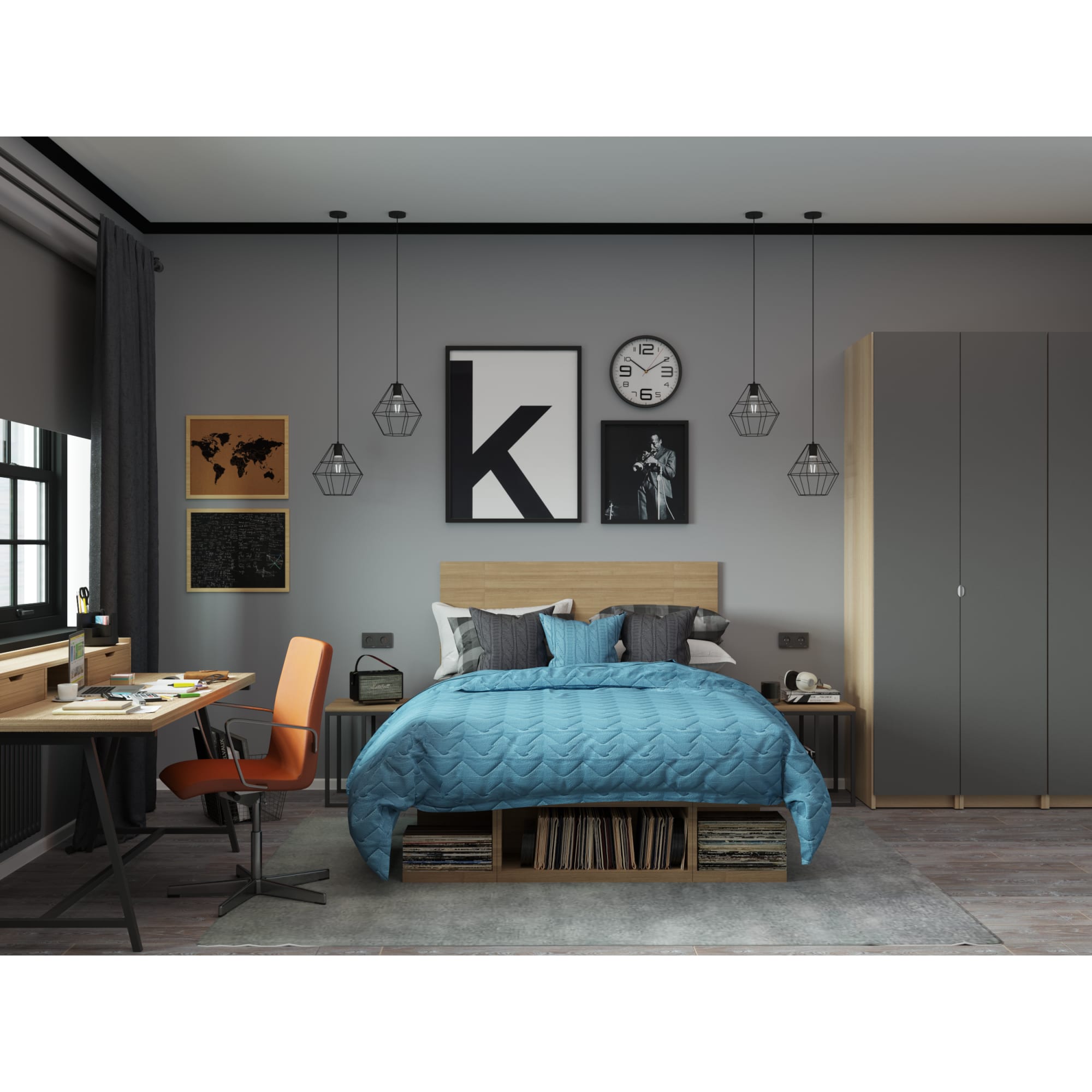 82118778 Покрывало, 160х200 см, полиэстер, цвет индиго Santreyd  - Вид №5