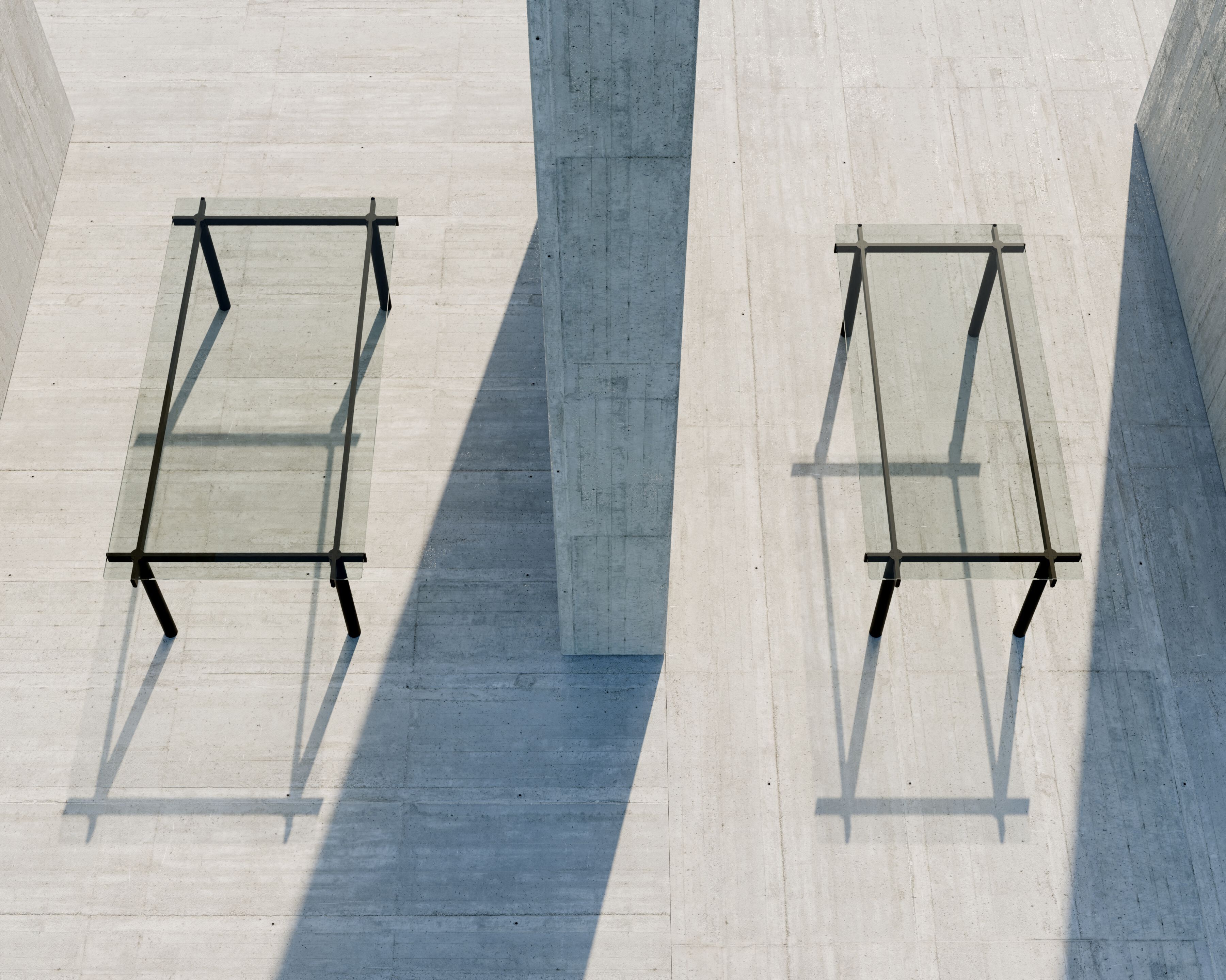 Прямоугольный стол для совещаний из стекла и металла FANTONI Decumano ARCH-00112180 - Вид №1