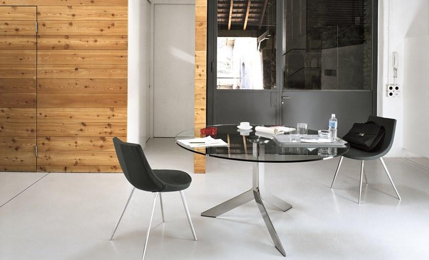 Desalto Круглый стол из стали и хрусталя sun-id-1383780 - Вид №1