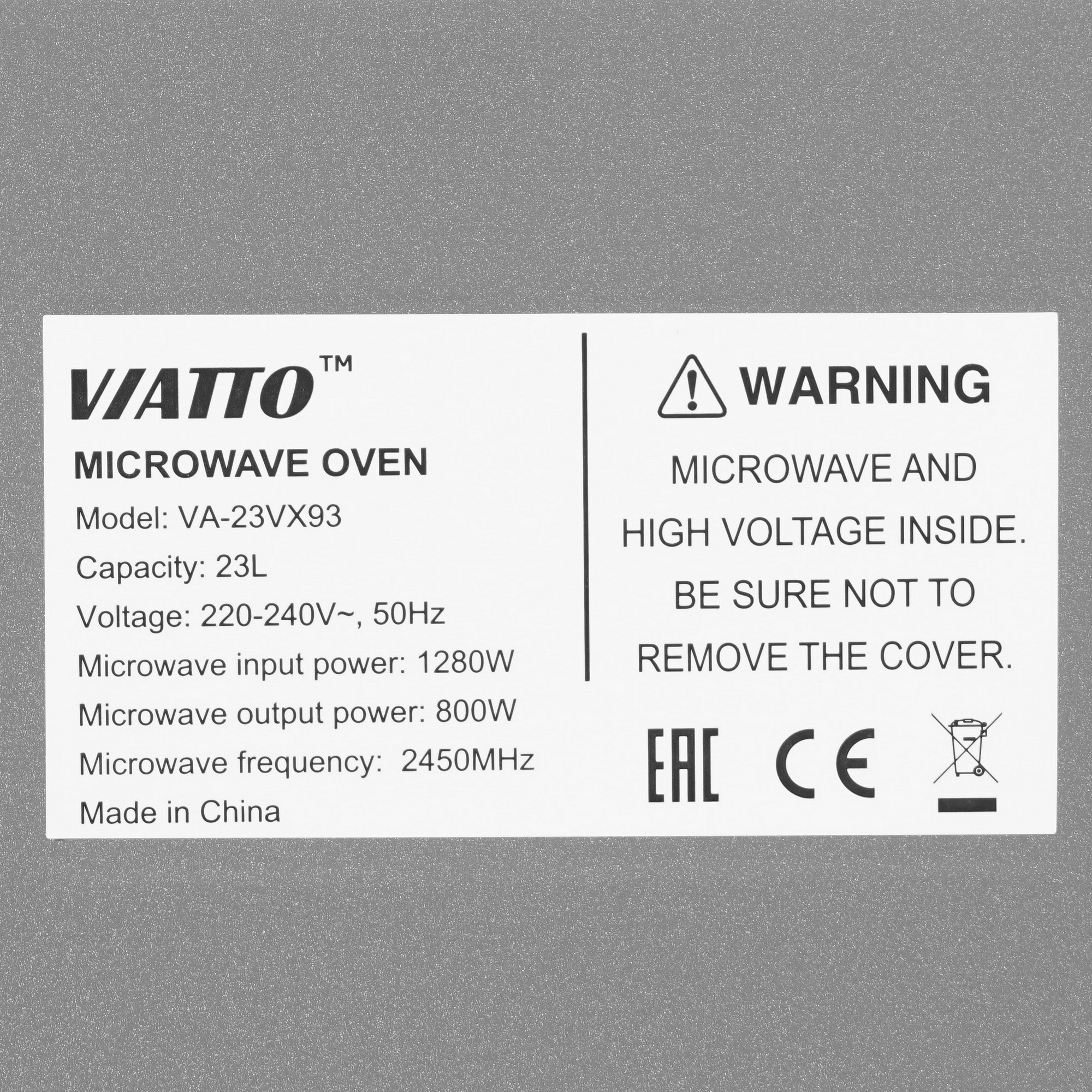 9099356 Микроволновая печь VIATTO VA‑23VX93 черный STDN-0029892 - Вид №6