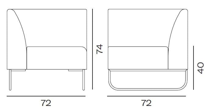 Тканевое угловое кресло Vergés Dula ARCH-00002386 - Вид №3