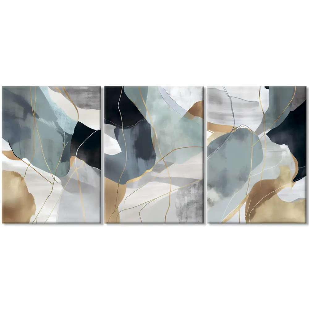 Santreyd Модульная картина Абстракция в серо-белых тонах 50x70 см 89394675 STLM-1454008