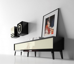 107674 Тумба под ТВ Plain с полками Pop&Number La Ebanisteria Sixty Nine