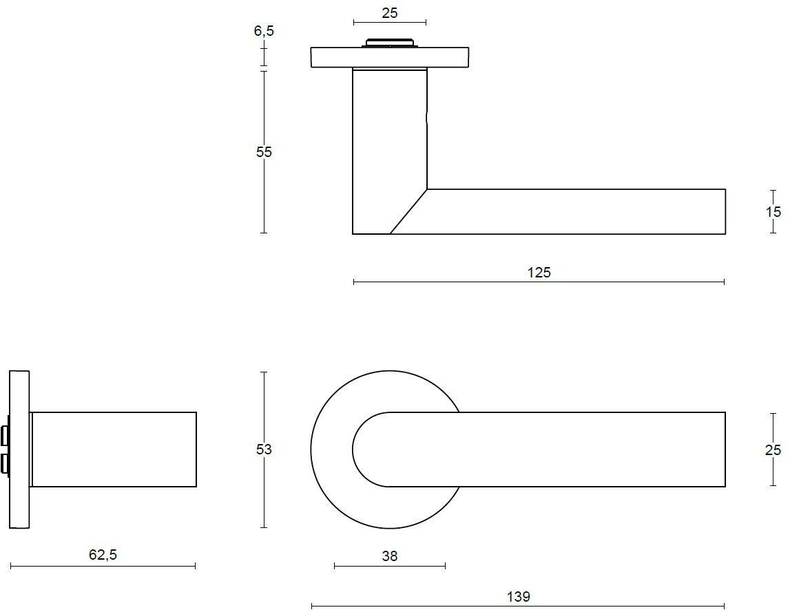 Formani Ручка на розовой ПВХ атласной черной Arc sun-id-1354253 - Вид №2