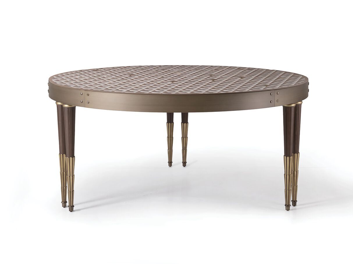 Круглый геометрический инкрустированный стол ANGELO CAPPELLINI New Classic Interiors ARCH-00077992