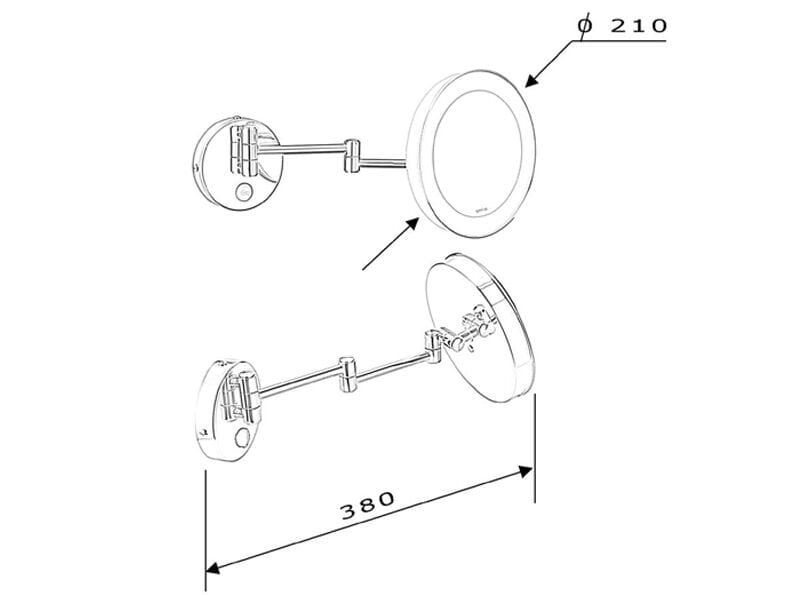 Настенное круглое увеличительное зеркало со встроенным освещением Spekkio Pulsar ARCH-00034180 - Вид №2