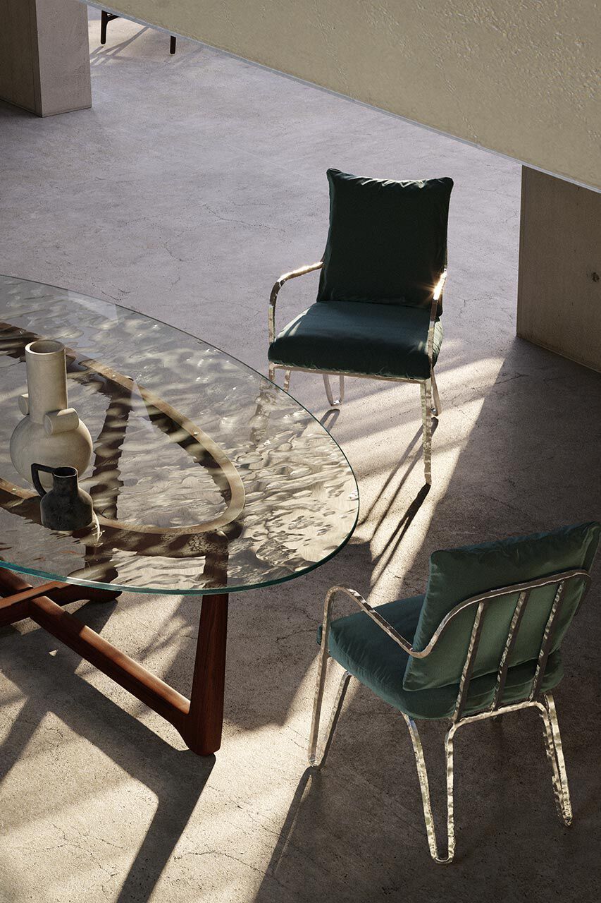 Овальный стол из красного дерева и хрусталя Exteta Sunset ARCH-00027432 - Вид №13