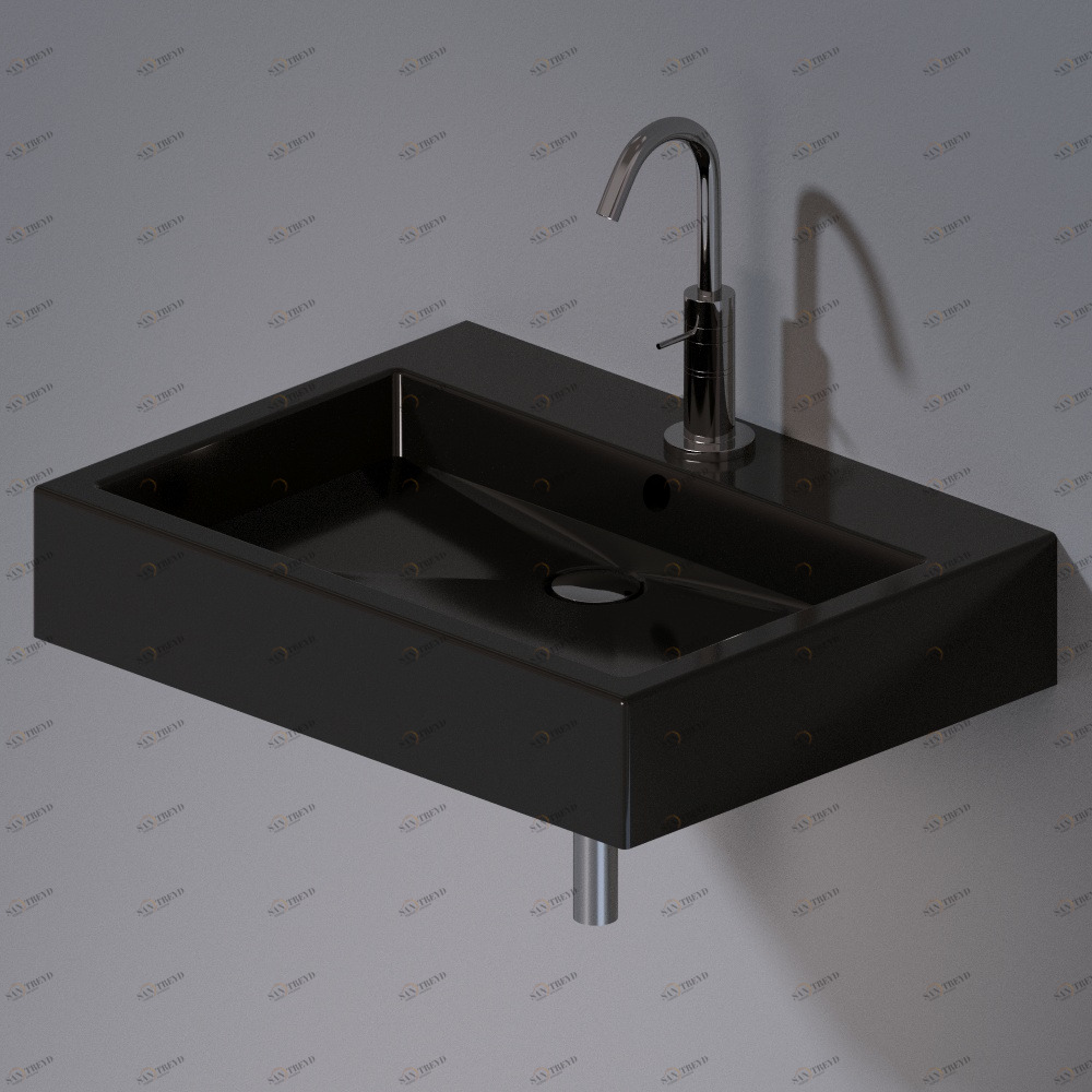 L267104 Подвесная раковина настенная прямоугольная A. e T. Italia Tank черная AeT ITALIA