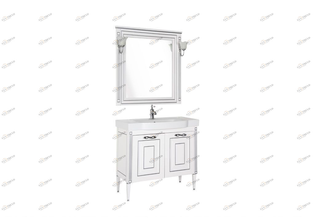 Мебель для ванной Aquanet Паола 90 белый/серебро (керамика) 00186391