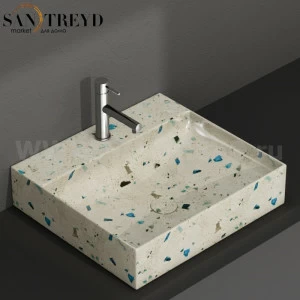 B6R51GB Подвесная раковина настенная прямоугольная Ceramica Globo T-EDGE белая