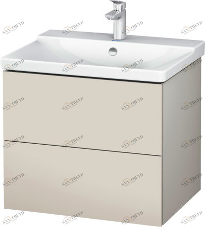 LC624409191 Тумбочка подвесная L-Cube #LC6244 620 x 481 мм Серо-коричневый декор Duravit