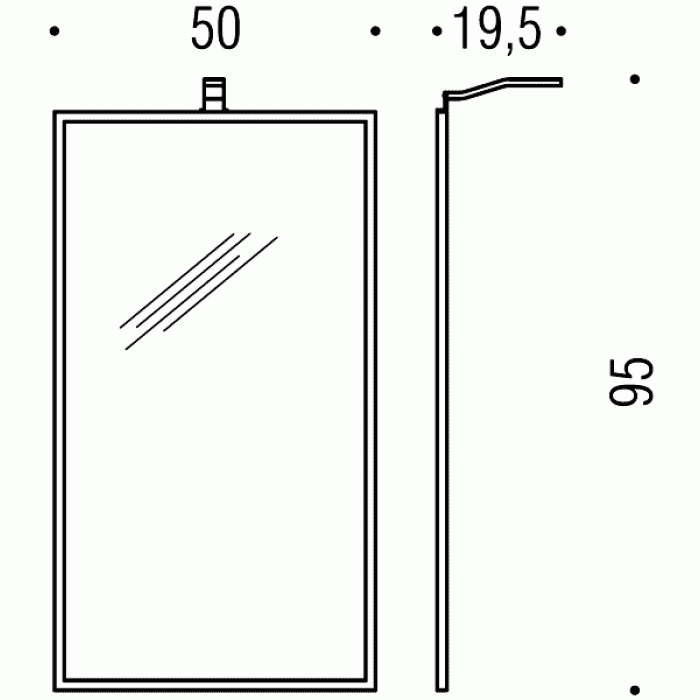 Fashion Mirrors B2061 Зеркало 500x950 с рамкой и светильником B1461 COLOMBO Colombo Design  - Вид №1
