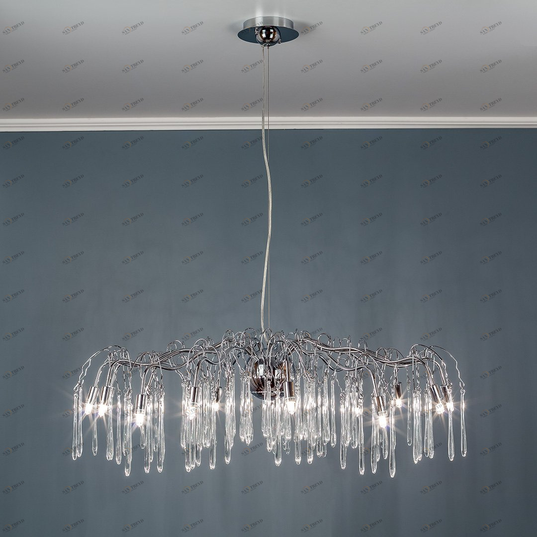 Люстра подвесная на 15 ламп хром Frezia Light 116017 FREZIA LIGHT ДИЗАЙНЕРСКИЕ 00-3953604 Прозрачный;хром 