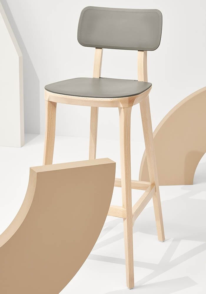 Высокий стул из дерева и полипропилена со спинкой Infiniti Porta Venezia ARCH-00129754 - Вид №6