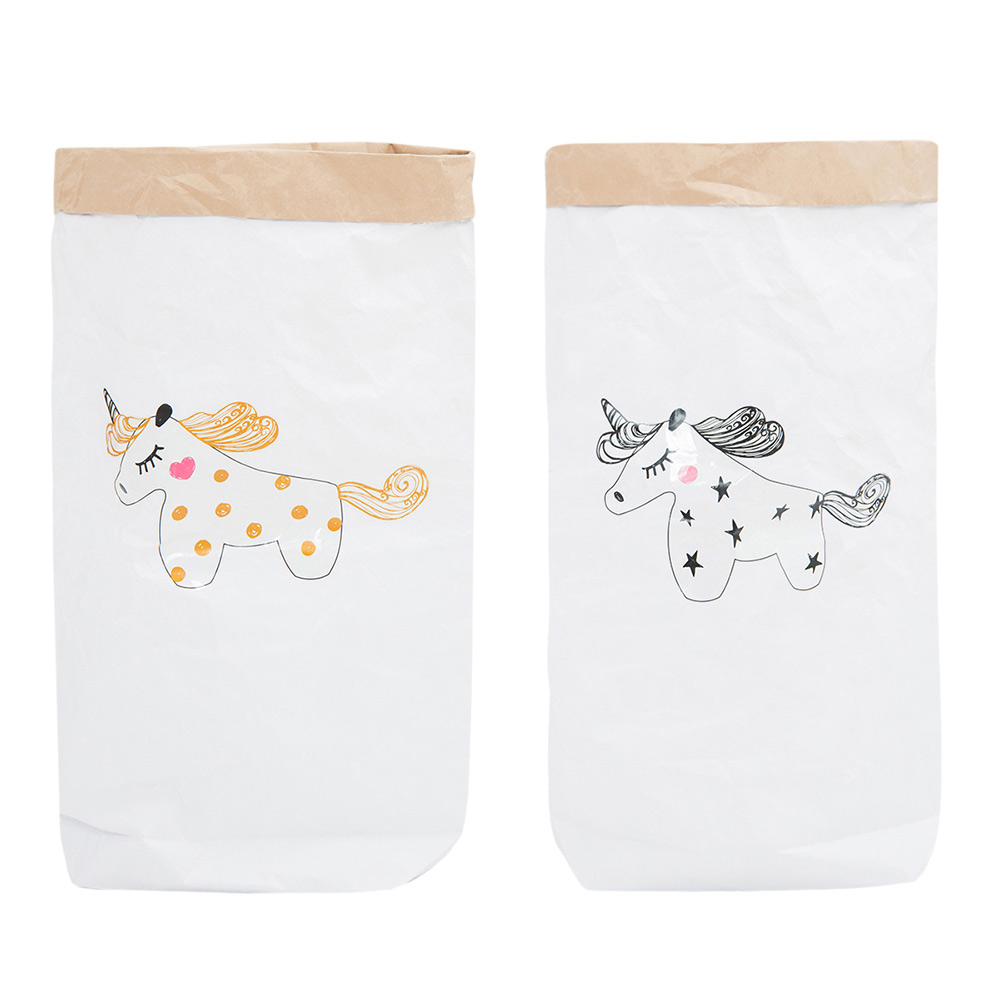 Эко-мешок для игрушек Pink Unicorn из крафт бумаги VAMVIGVAM  282008 Белый;бежевый Santreyd  - Вид №2
