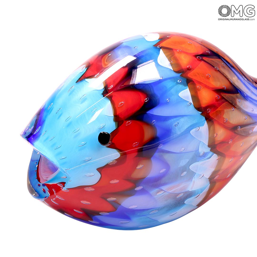 4543 ORIGINALMURANOGLASS Скульптура Абстрактная Синяя Рыба - муранское стекло OMG 53 см  - Вид №1
