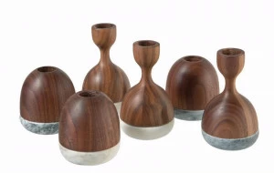 Roche Bobois Подсвечник из дерева и мрамора