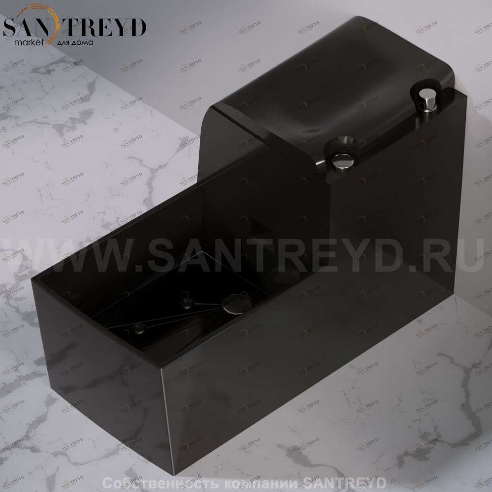 S300VX.104 Ванна керамическая для ног S300 черная A. e T. Italia SANI Италия AeT ITALIA