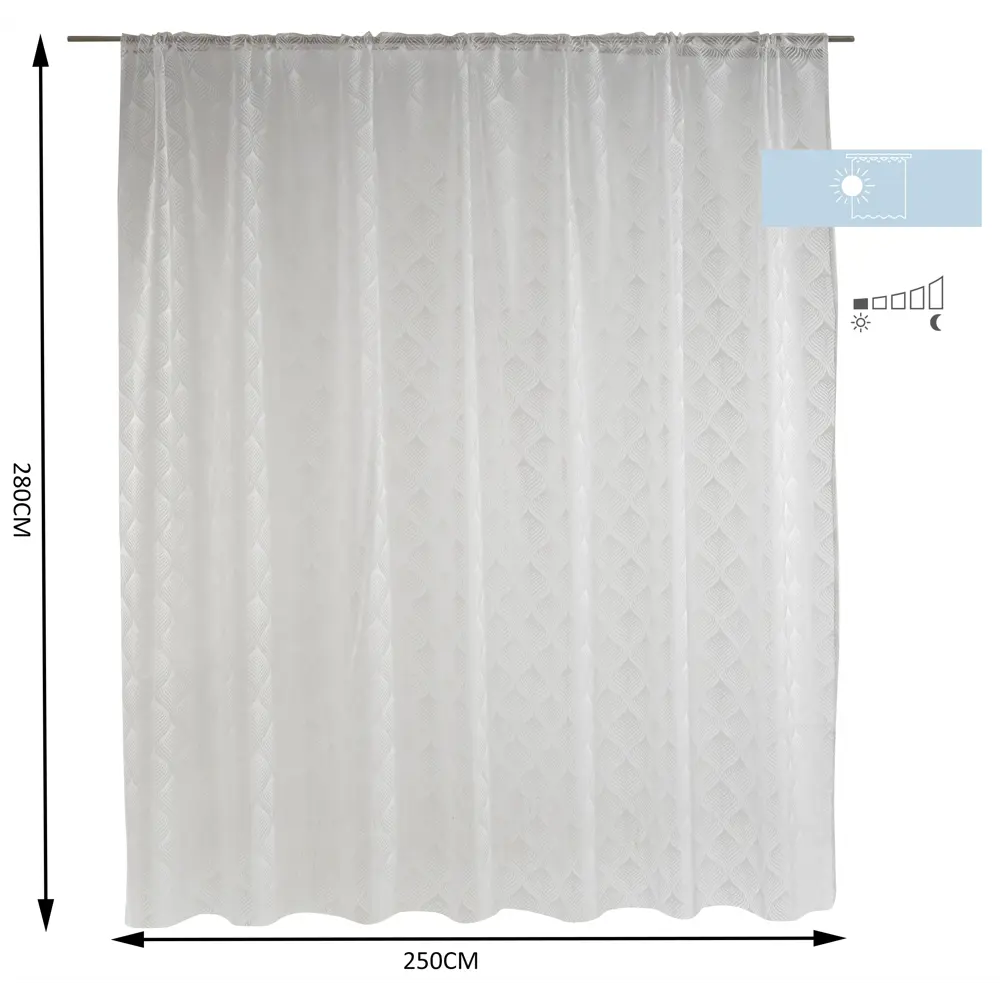 Тюль на ленте Inspire Martino 250x280 см цвет белый 86255260 STLM-2090796  - Вид №2