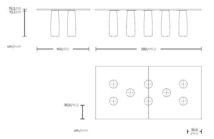 Мраморный прямоугольный обеденный стол Kettal колоннада ARCH-00003297 - Вид №3