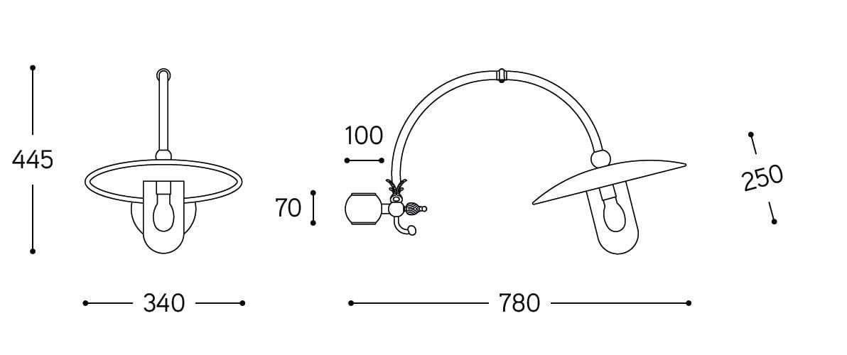 Латунный садовый уличный фонарь Aldo Bernardi Baretton ARCH-00075281 - Вид №2
