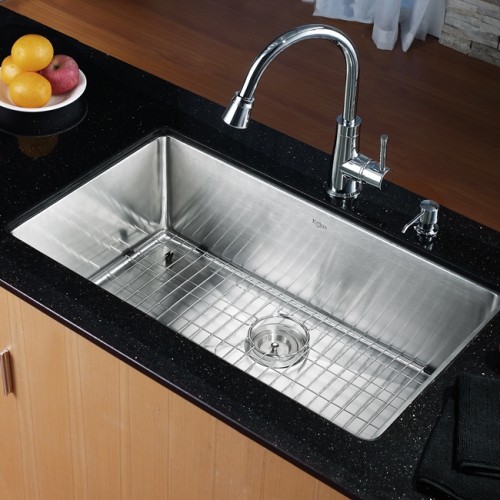 KHU100-32 Мойка кухонная прямоугольная Krausru  - Вид №5