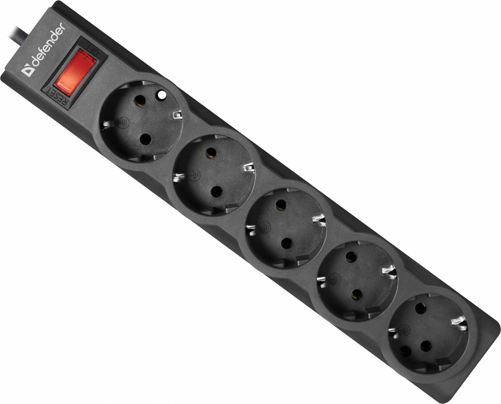 99497 Сетевой фильтр es largo 1,8 м, черный, 5 розеток (пакет) Defender Santreyd 