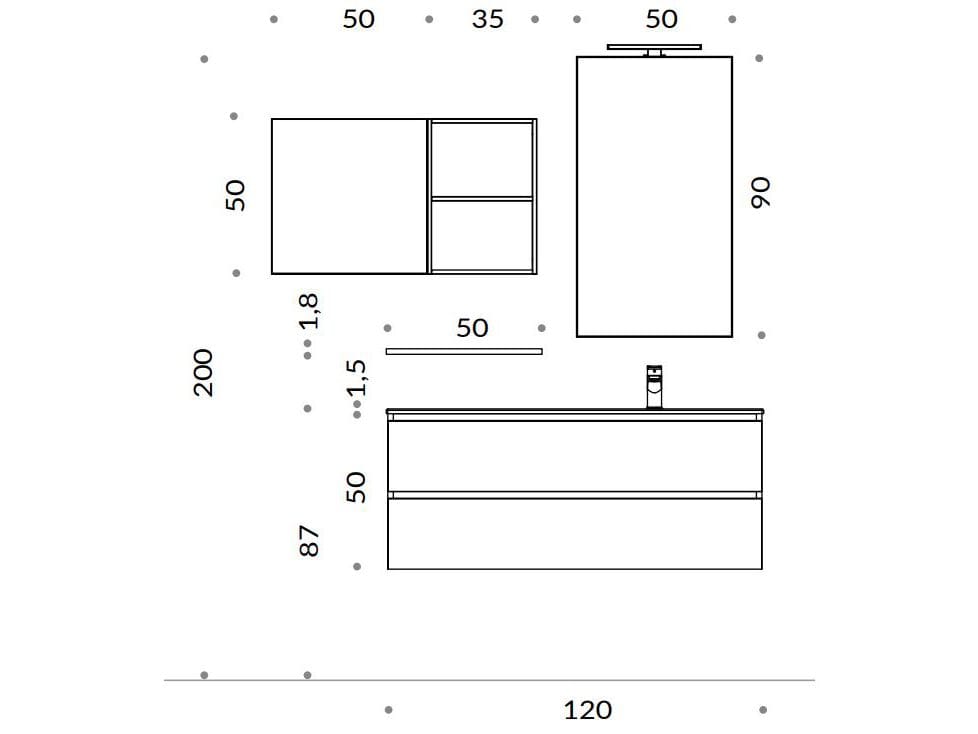 Одноместный подвесной умывальник с ящиками Gruppo Geromin Change ARCH-00136724 - Вид №2