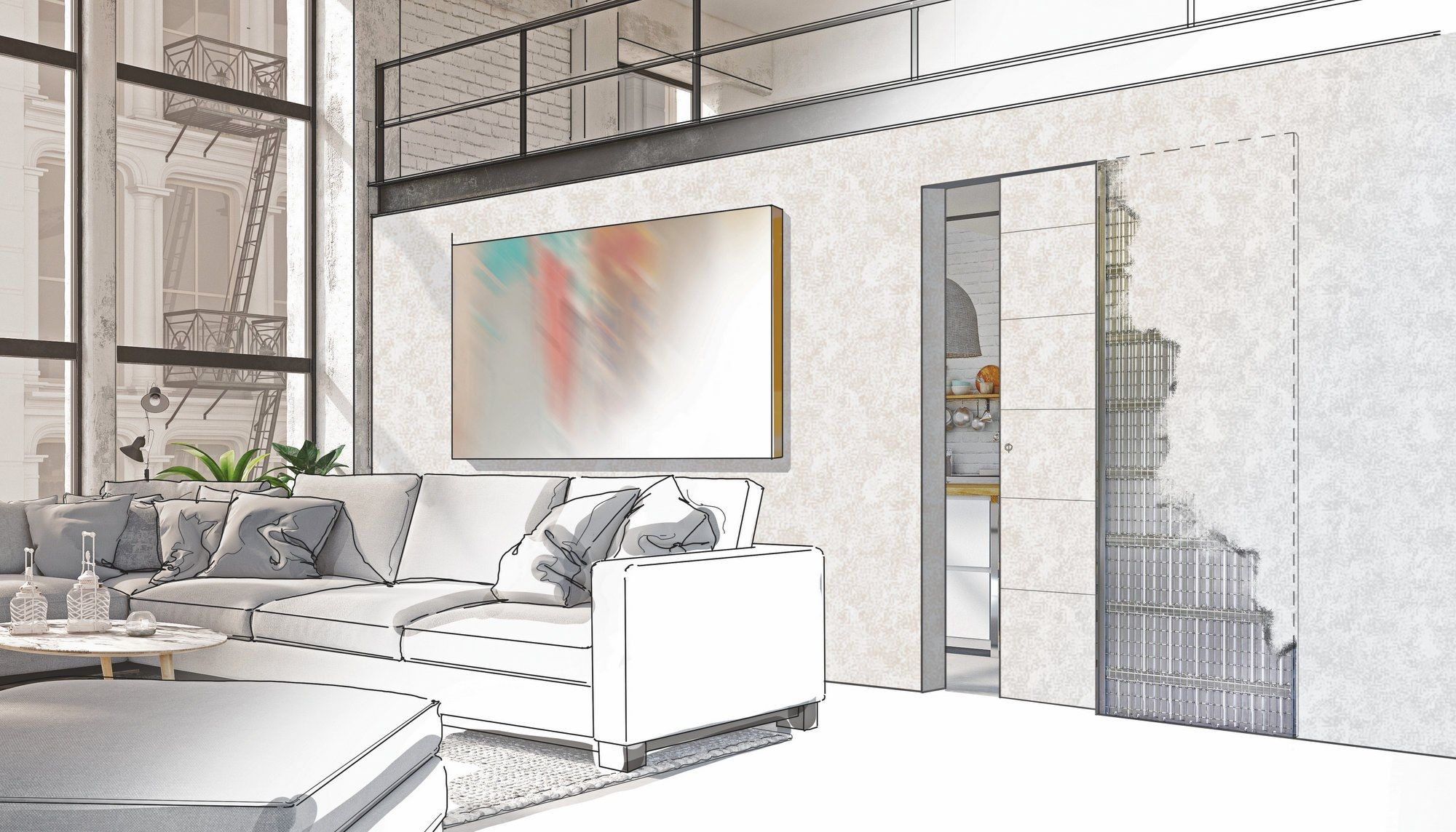 Подрамник для выдвижных раздвижных дверей DIERRE Minimal ARCH-00100283