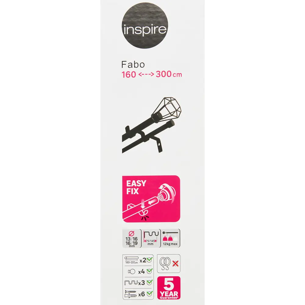 INSPIRE Двухрядный карниз Fabo для многослойных штор 160-300 см 84407301 STLM-0049476 - Вид №6