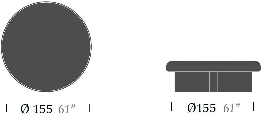 Kettal Круглый садовый пуф из ткани Cala #27340-00a-30 - Вид №4