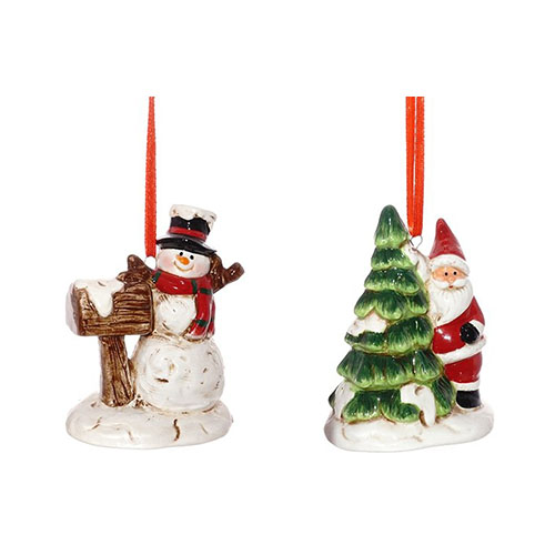 233248 Новогоднее украшение "Снеговик", "Санта" 7 х 5.1 х 9.5 см Santreyd 