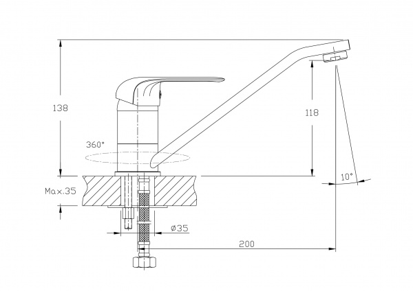 Смеситель для кухни Rush Fiji FI1835-25 хром 11523121 - Вид №1