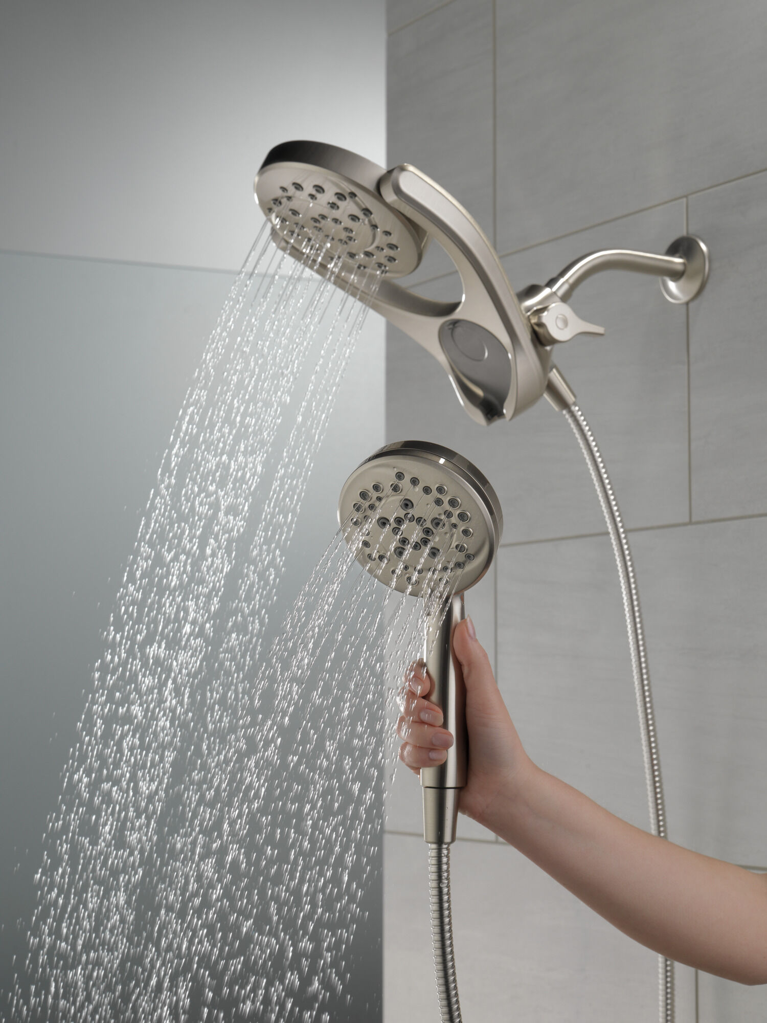 HydroRain® 4-настройка душевая лейка два в одном Delta Faucet 75699SN - Вид №5