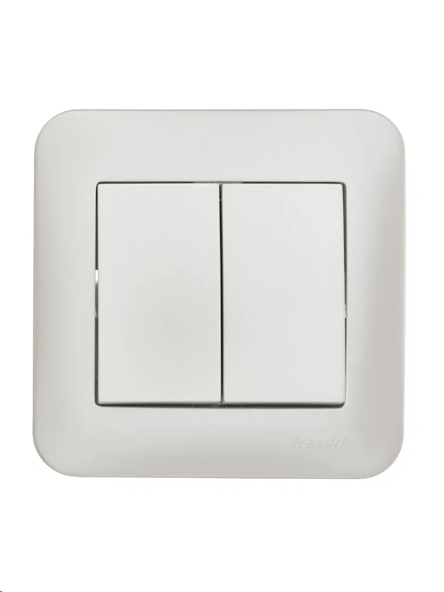 ASTI Выключатель двойной жемчужно-белый перламутр LEZARD 7081-3030-101 - Вид №1