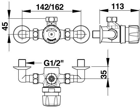 Порционный смеситель Presto Alpa S  35168 для душа 35168.0 - Вид №1