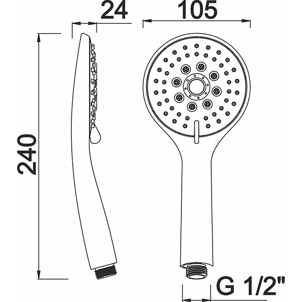 AGD 20.1504 P  Лейка для душа  ARGO kran agd201504p - Вид №1