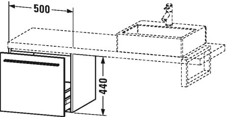 XL542201818 X-Large Шкафчик для компактной консоли Белый матовый, декор Duravit - Вид №1