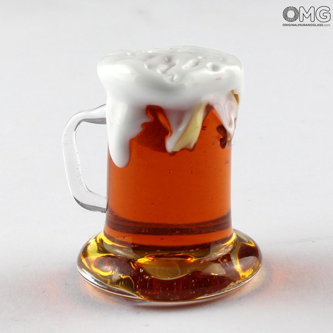 3088 ORIGINALMURANOGLASS Пресс-папье Пинта пива - Original Murano Glass OMG 3 см  - Вид №1