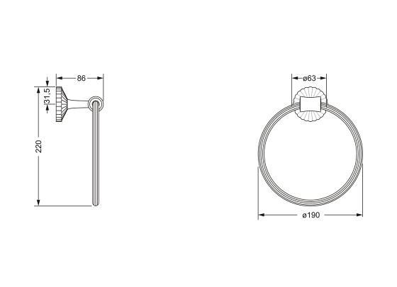 Кольцо для полотенец JOERGER Cronos Crystal 637.00.047.000 - Вид №1