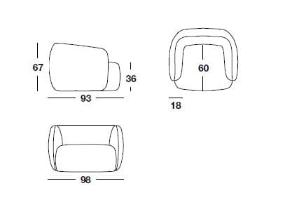 Тканевое кресло с подлокотниками Marac Aland ARCH-00114707 - Вид №2