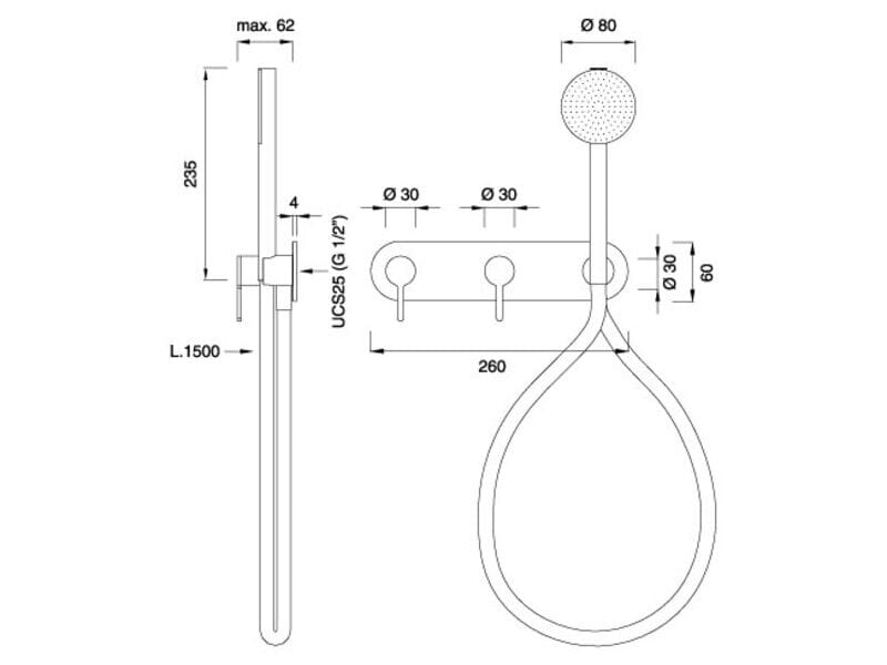 Настенный термостатический смеситель для ванны / душа CEADESIGN INNOVO ARCH-00036972 - Вид №2