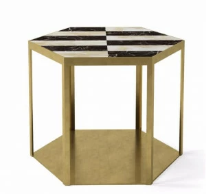 MARIONI Низкий мраморный журнальный столик для гостиной Mel 02830b/mi - 02830b/m