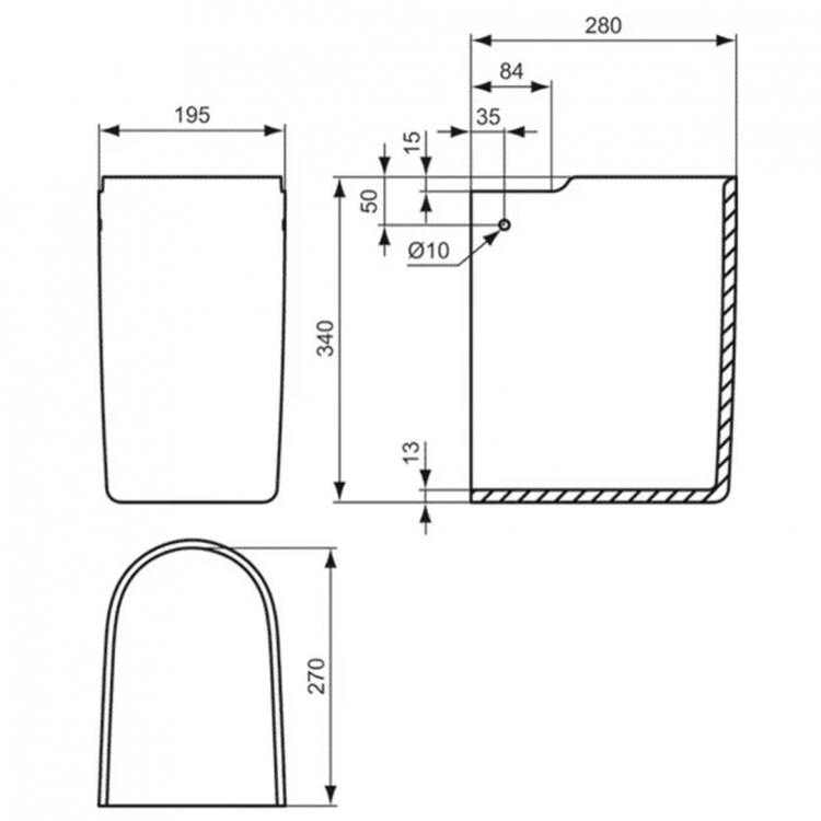 E797401 Полуколонна для раковины Ideal Standard CONNECT - Вид №9
